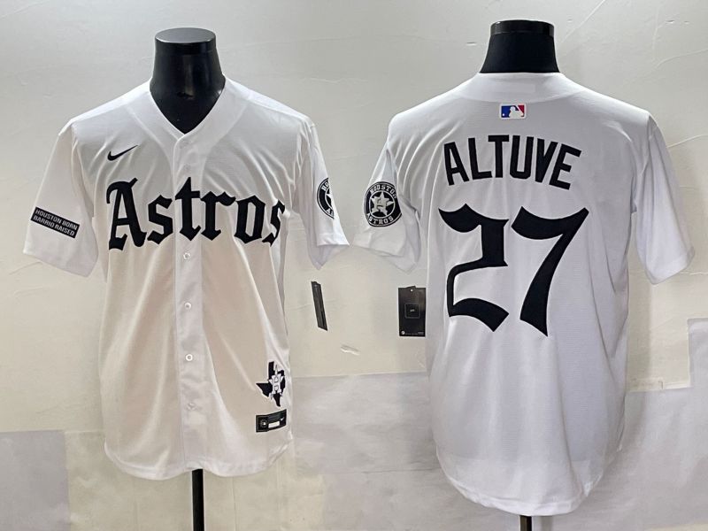 Men 2025 Houston Astros #27 Altuve White Five generations Joint Name Nike MLB Jersey style 14->houston astros->MLB Jersey